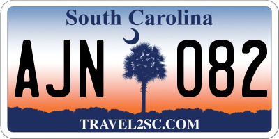 SC license plate AJN082