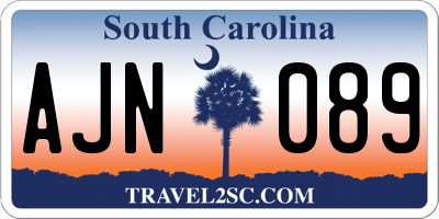 SC license plate AJN089