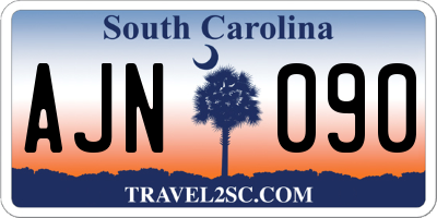 SC license plate AJN090