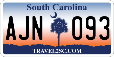 SC license plate AJN093