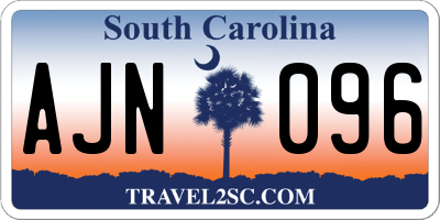 SC license plate AJN096