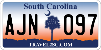 SC license plate AJN097