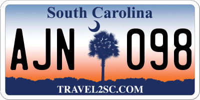 SC license plate AJN098