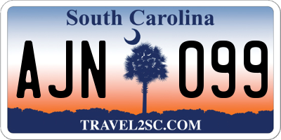 SC license plate AJN099