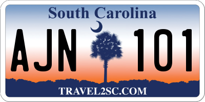 SC license plate AJN101