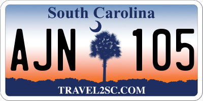 SC license plate AJN105