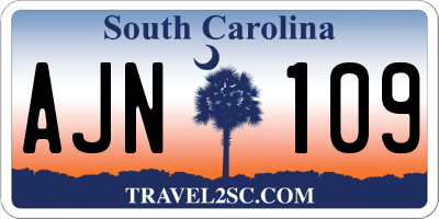SC license plate AJN109