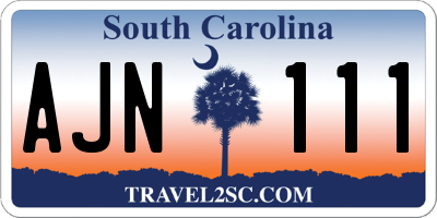 SC license plate AJN111