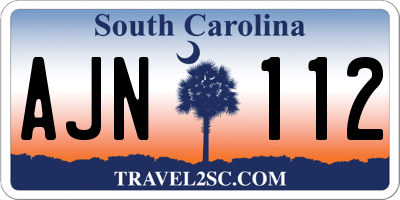 SC license plate AJN112