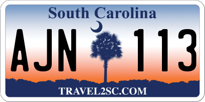 SC license plate AJN113