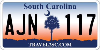 SC license plate AJN117