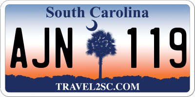 SC license plate AJN119