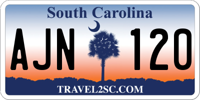 SC license plate AJN120