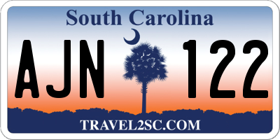 SC license plate AJN122