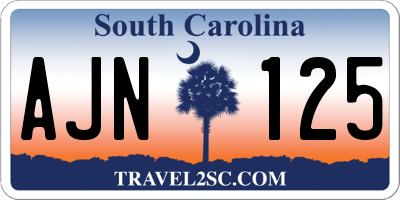 SC license plate AJN125