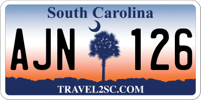 SC license plate AJN126