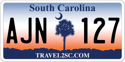 SC license plate AJN127