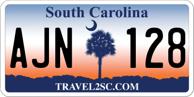 SC license plate AJN128