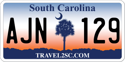 SC license plate AJN129