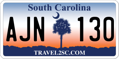 SC license plate AJN130
