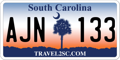 SC license plate AJN133