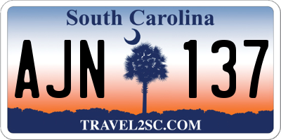 SC license plate AJN137