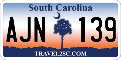 SC license plate AJN139
