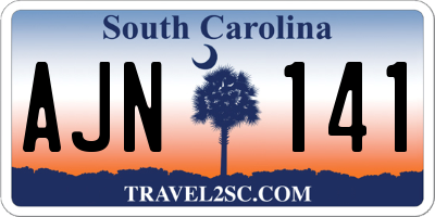 SC license plate AJN141