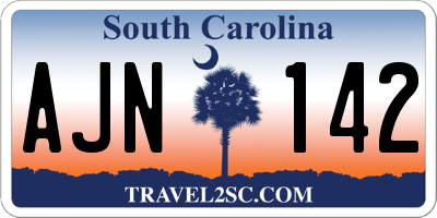 SC license plate AJN142