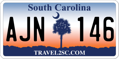 SC license plate AJN146