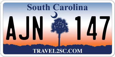 SC license plate AJN147