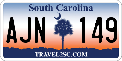 SC license plate AJN149