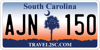 SC license plate AJN150