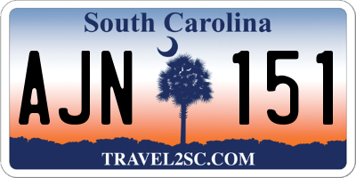 SC license plate AJN151