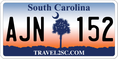 SC license plate AJN152