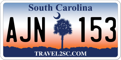 SC license plate AJN153