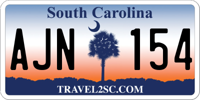 SC license plate AJN154
