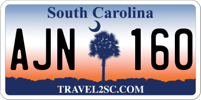 SC license plate AJN160