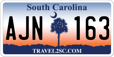 SC license plate AJN163