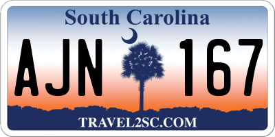 SC license plate AJN167