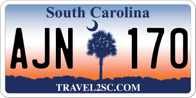 SC license plate AJN170