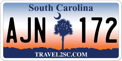 SC license plate AJN172