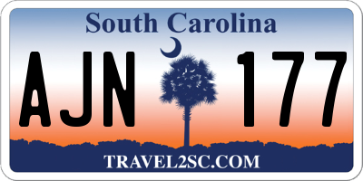SC license plate AJN177