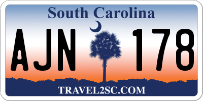 SC license plate AJN178