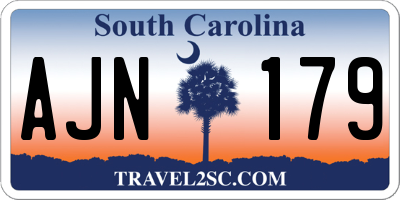 SC license plate AJN179