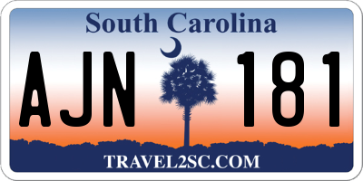 SC license plate AJN181