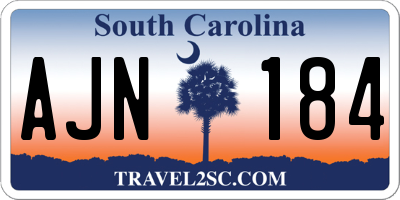 SC license plate AJN184