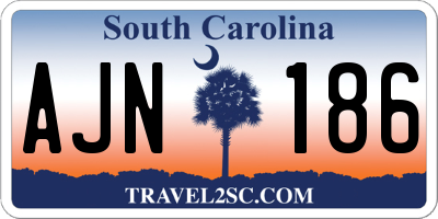 SC license plate AJN186