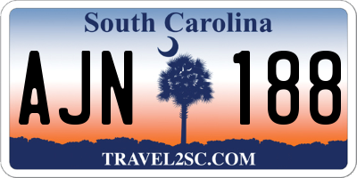 SC license plate AJN188