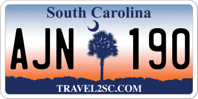 SC license plate AJN190
